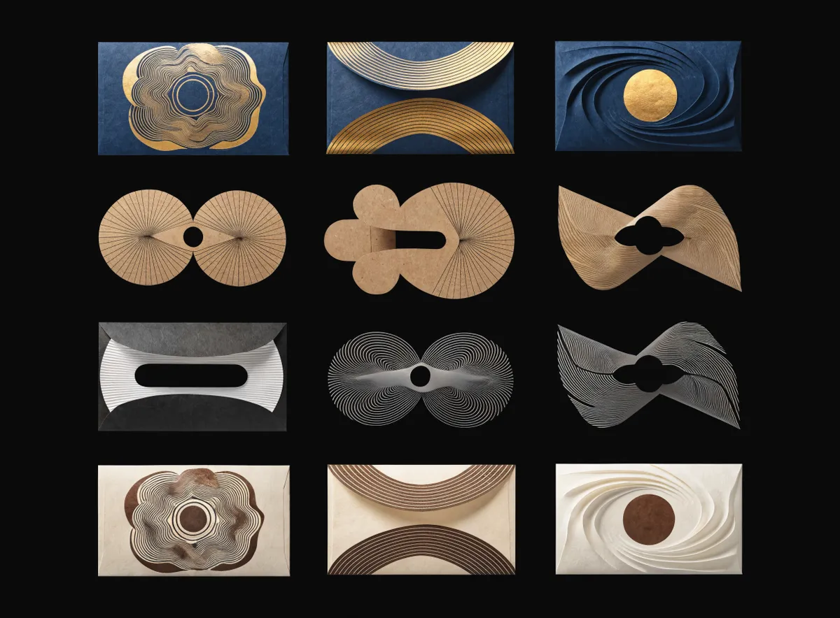 Davetiye zarfı için kaligrafi stilleri ve renk kombinasyonları