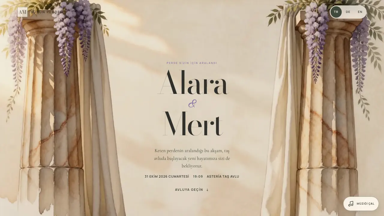 Sütun Perdesi şablonu, Alara & Mert