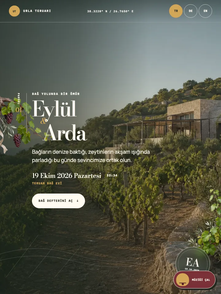 Urla Teruarı düğün sitesi şablonu